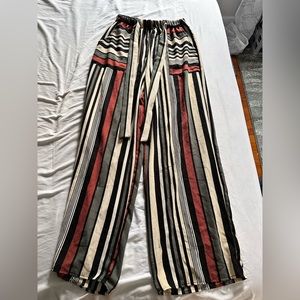 Flowy tie in front pants
